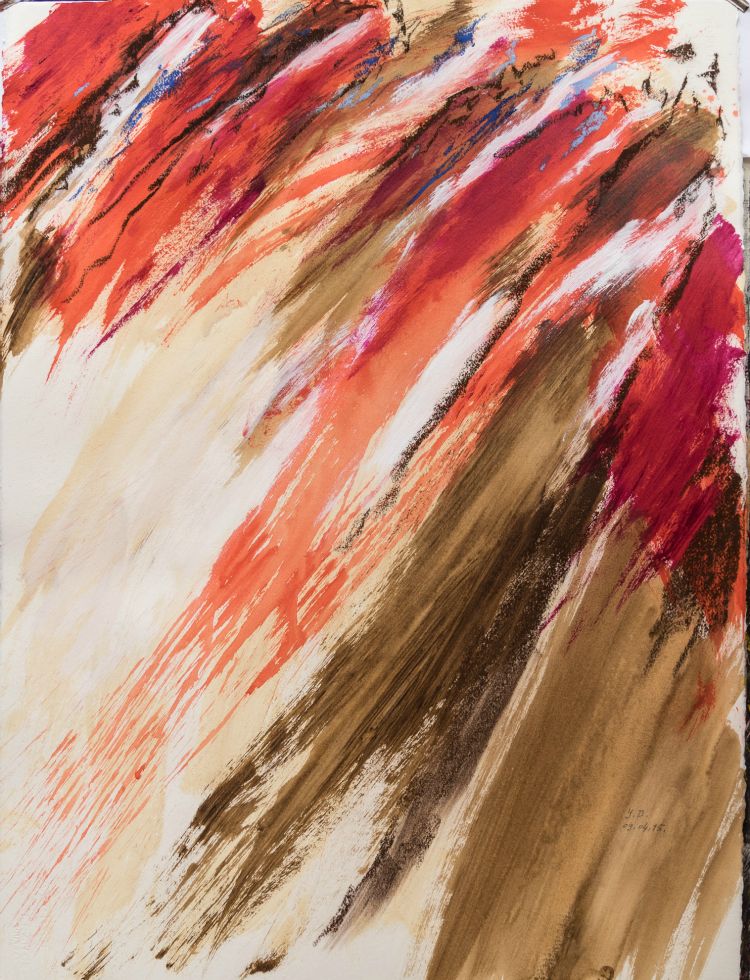 "09.04.2015" - acrylique et pastel / papier - 57x 76 cm