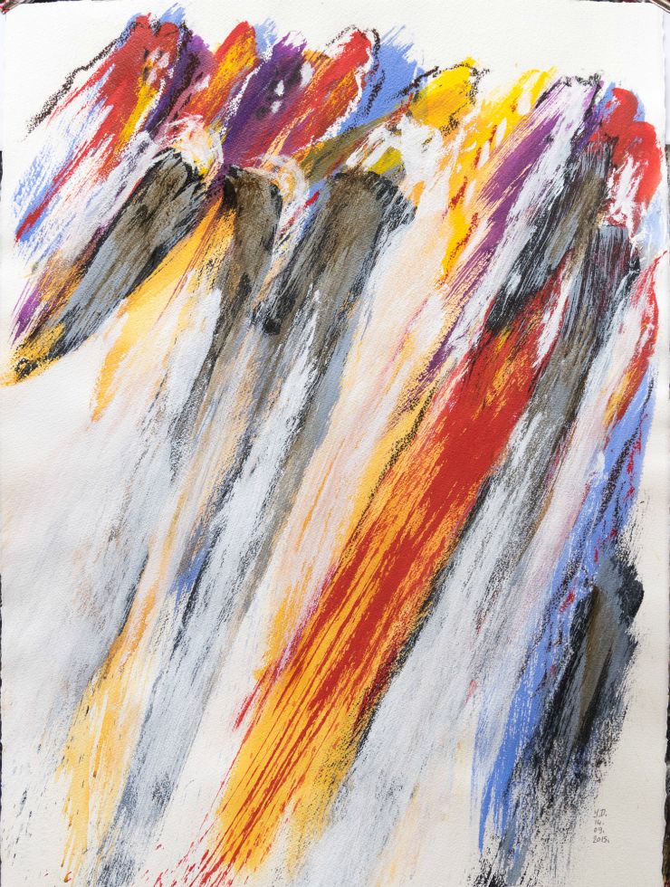 "14.09.2015" - acrylique et pastel / papier - 57x 76 cm