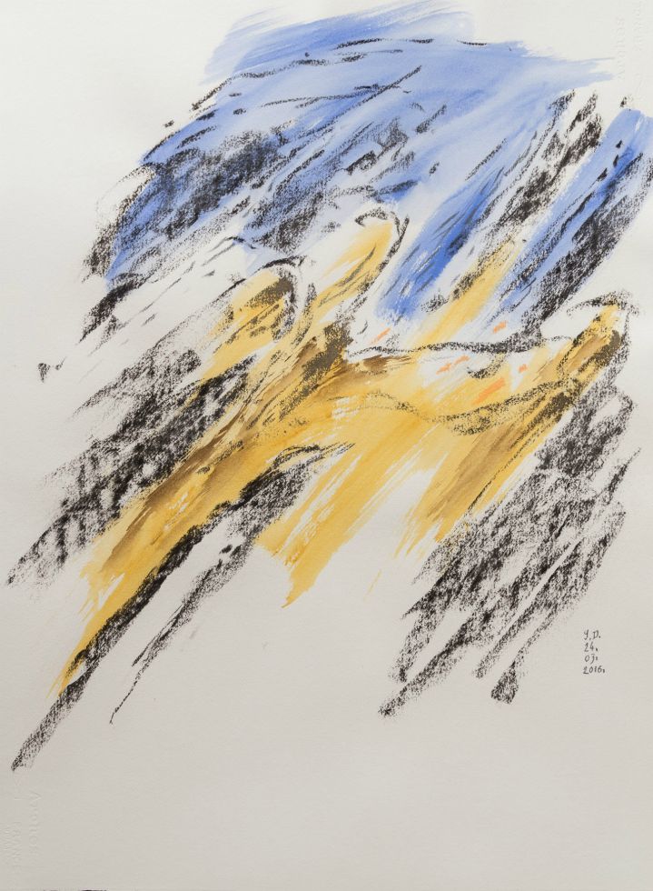 "24.03.2016" - acrylique et pastel / papier - 57x 76 cm
