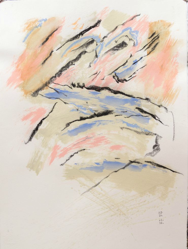 "24.02.2016" - acrylique et pastel / papier - 57x 76 cm